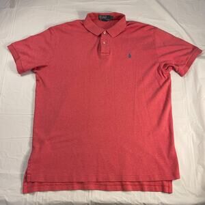 Polo Ralph Lauren Mens L Classic Custom Slim Fit Polo Shirt Pink Salmon Heather